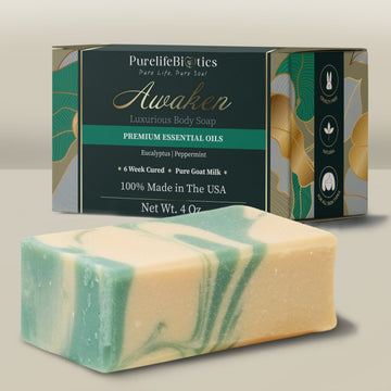 Awaken bar soap and packaging