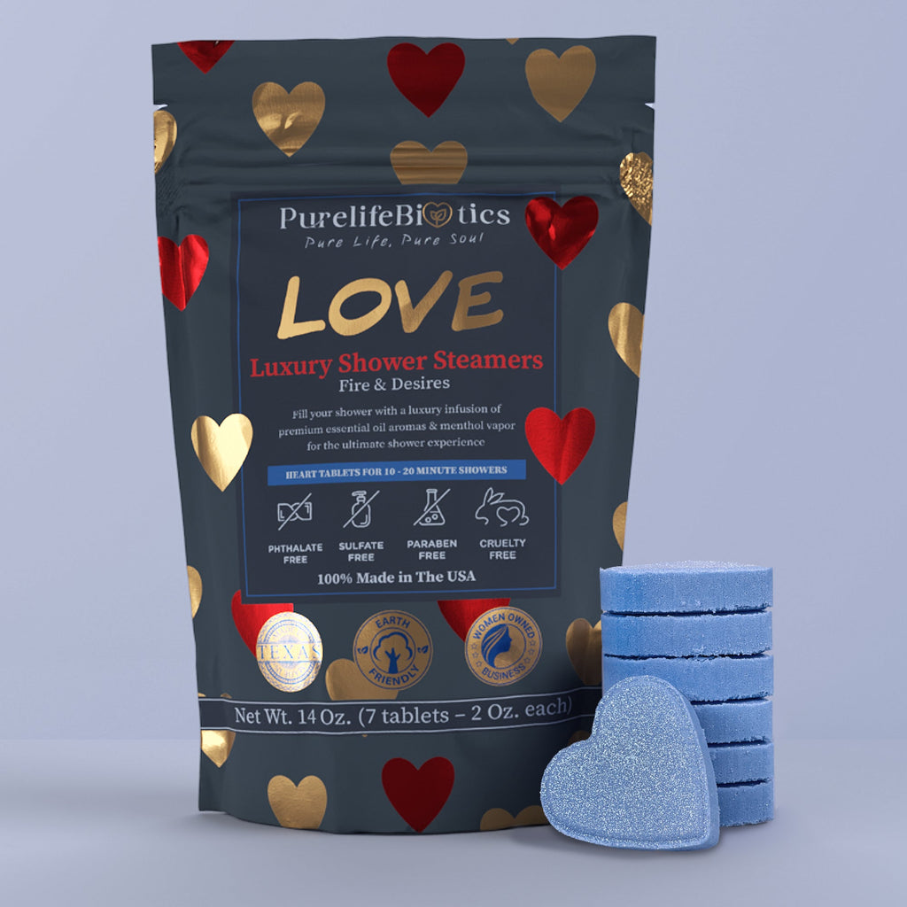 Valentine's Day Love Shower Steamers - For Him - Blue Package - Blue Shower Steamers