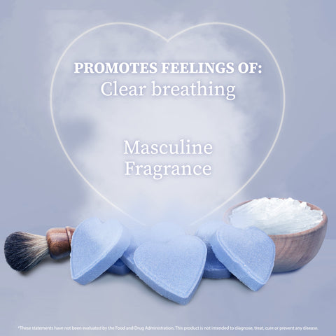 Blue hearts shower steamers and slogan
